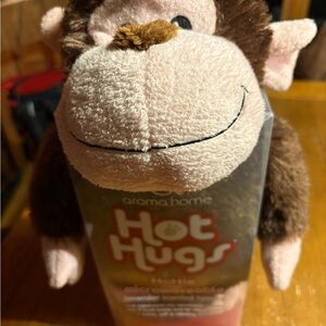 NIB Aroma Home Hot Hugs Brown and Pink Plush Monkey